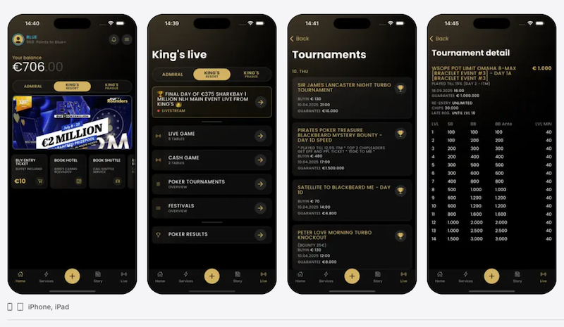 King’s Resort lancia la nuova app per iscriversi, seguire e giocare i grandi tornei di poker live