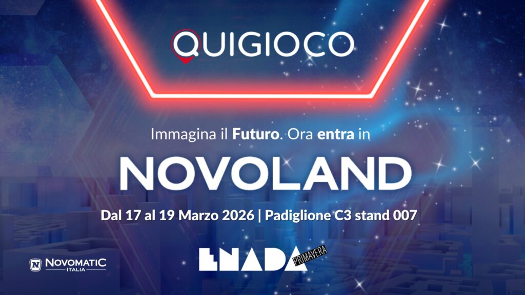 Quigioco a Enada 2026 nello spazio esperienziale Novoland