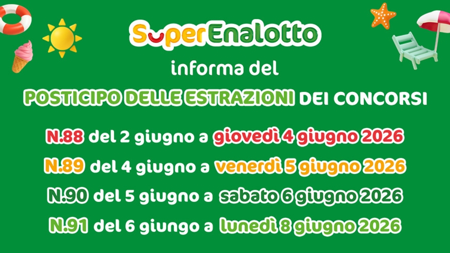 Festa della Repubblica 2026: slittano le estrazioni dei concorsi SuperEnalotto