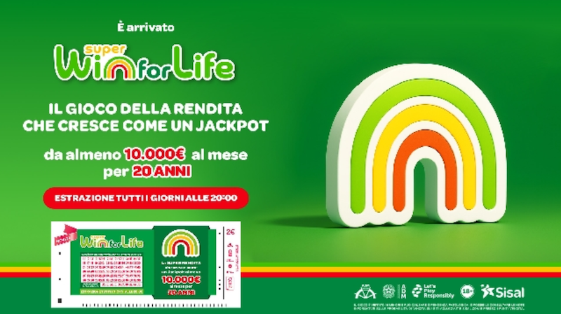 Super Win for Life il nuovo gioco Sisal: in palio rendite a partire da 10mila al mese per 20 anni