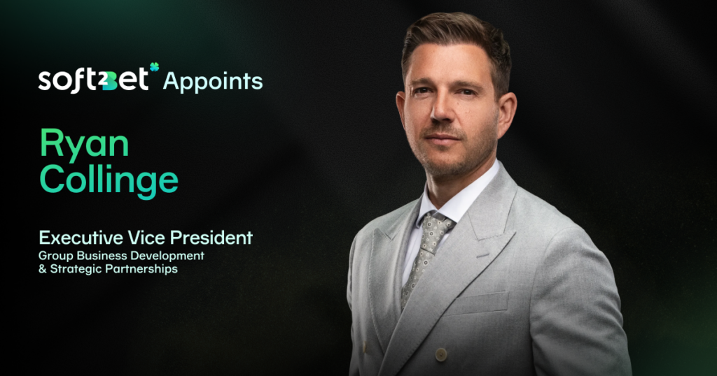 Soft2Bet nomina Ryan Collinge Executive Vice President per lo sviluppo commerciale